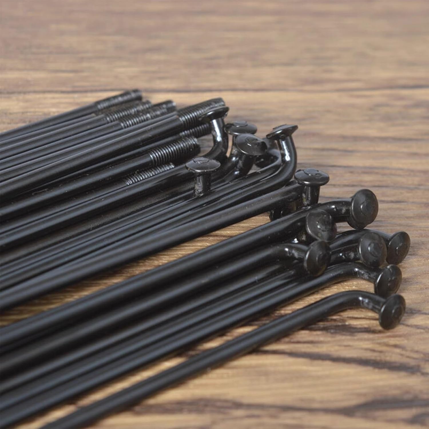 12G Bicycle Spokes Electric Bicycle E-Bike Tricycle Wheel Black Carbon Steel Spokes 76-280mm with Nipples，Suitable for Most Bicycles(36PCS,128mm)