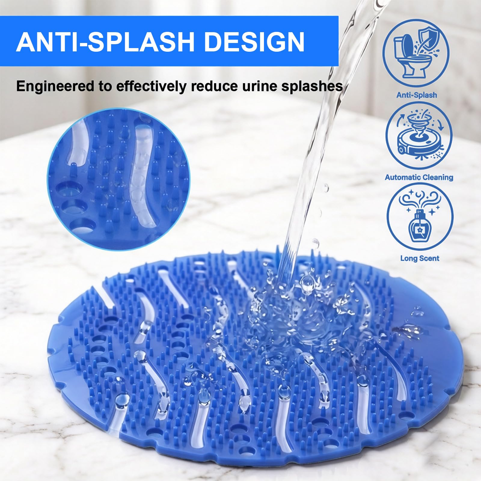 Rejillas Urinario con Fragancia 16 Piezas, Filtro Anti Olor y Anti Salpicaduras, Desodorante WC Universal PVC