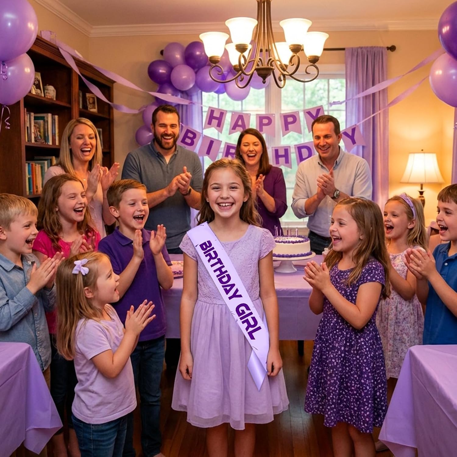 Birthday Girl Sash,Purple Crack Energy Sash,Kpop Birthday Decorations | Kpop Theme Party Decorations for Fans,Happy Birthday Decorations for Party Birthday Graduation Bachelor
