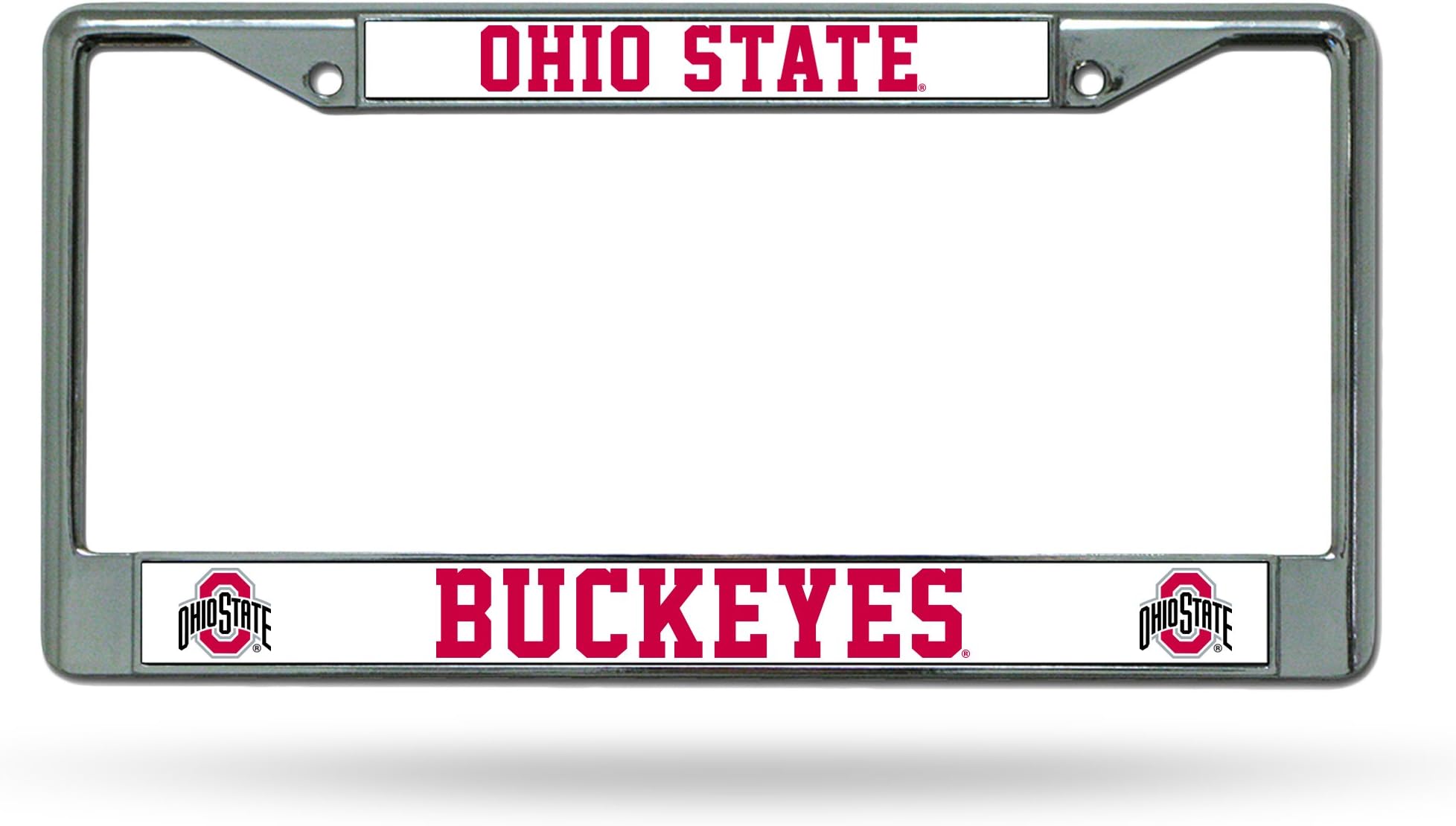 Rico Industries NCAA Premium 12" x 6" Chrome Frame with Plastic Inserts - Car/Truck/SUV Automobile Accessory