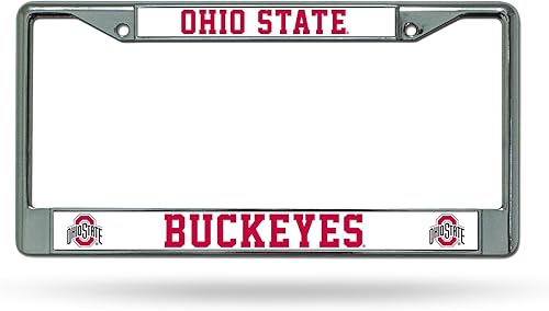 Miniatura 29 de Rico Industries NCAA Premium 12" x 6" Chrome Frame with Plastic Inserts - Car/Truck/SUV Automobile Accessory