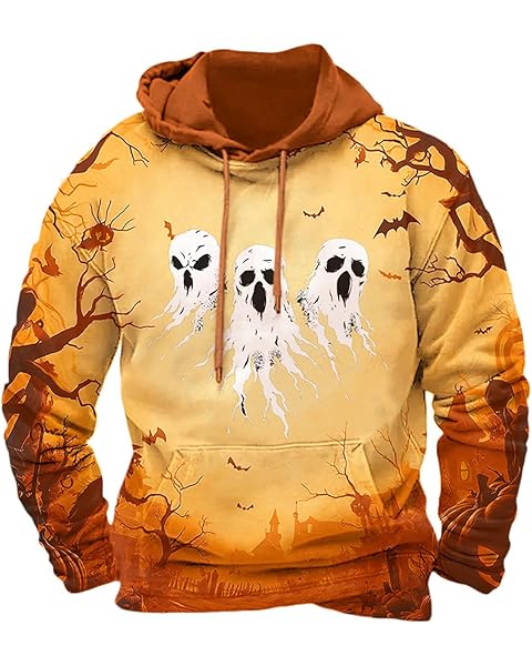 ZOCANIA Christmas Hoodie Men Long Sleeve Mens Graphic Hoodies Xmas Sweatshirts Plus Size Pullover Gifts with Pockets