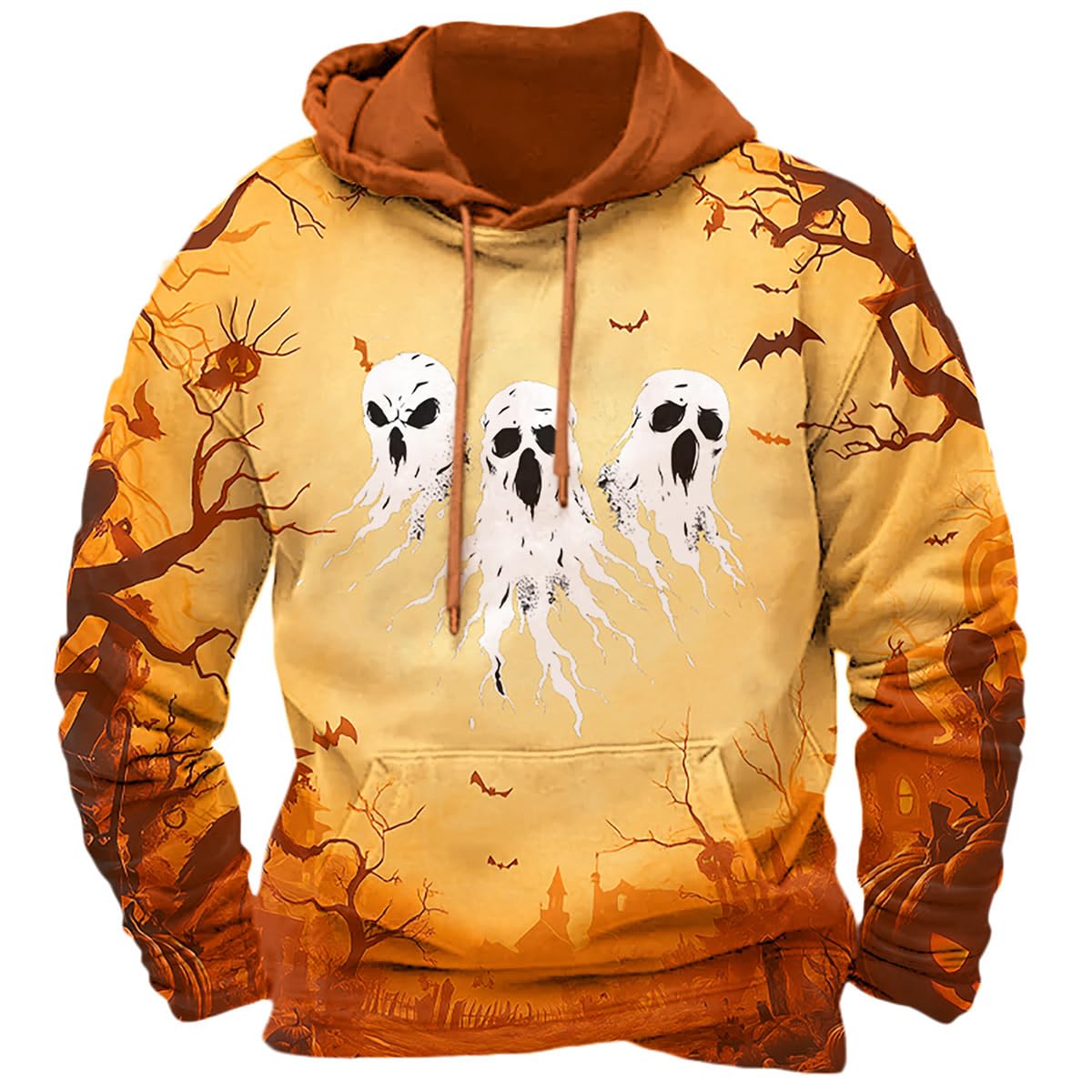 ZOCANIA Christmas Hoodie Men Long Sleeve Mens Graphic Hoodies Xmas Sweatshirts Plus Size Pullover Gifts with Pockets