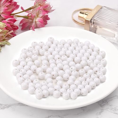 Miniatura 5 de 500 cuentas redondas acrílicas lisas de 0.315 pulgadas, bolas redondas de acrílico, cuentas de chicle, cuentas gruesas, cuentas de resina de