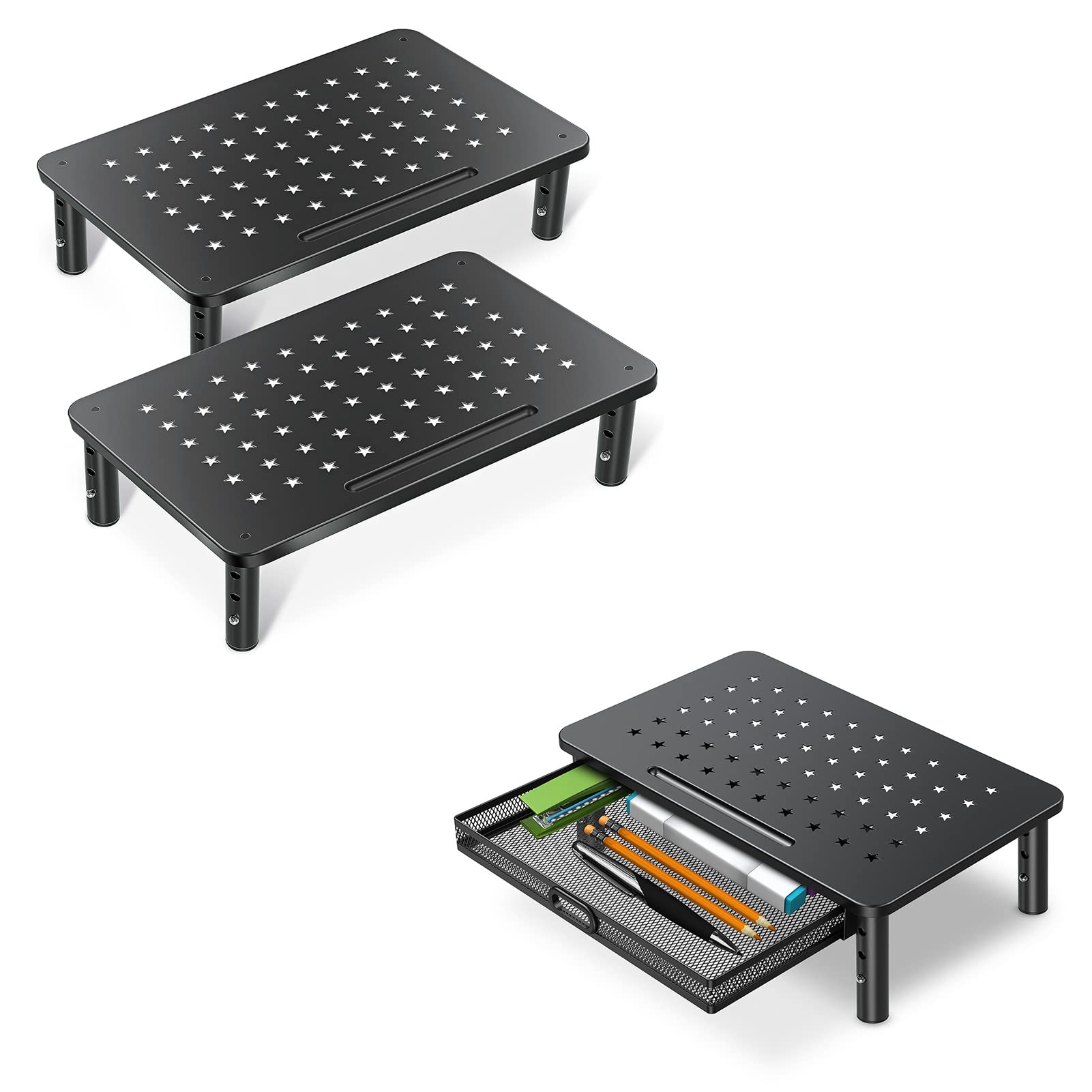 Amazon.com: Zimilar 2 Pack Monitor Stand Riser, 3 Height Adjustable ...