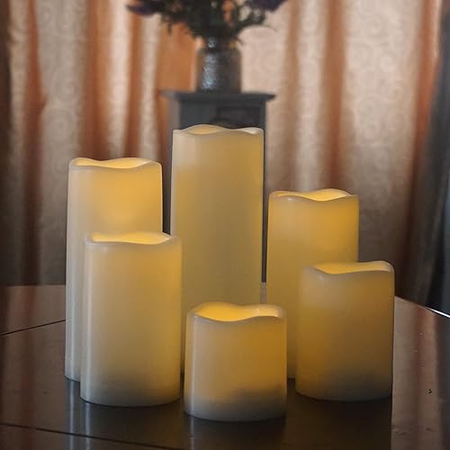 Miniatura 3 de 4 velas LED escalonadas sin flama, de pilas, impermeables, para exteriores, con temporizador, luz nocturna parpadeante de resina plástica, para