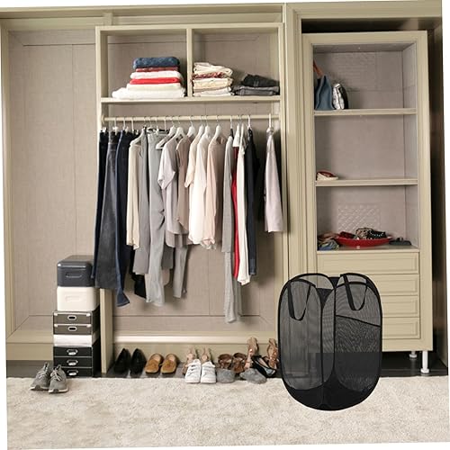 Miniatura 6 de LIFKOME Organizador de sección vertical Cesta de lavandería de acero inoxidable Percha de ropa plegable Estante de almacenamiento Cesta de ropa