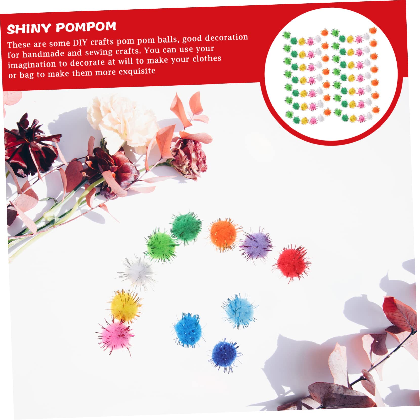STOBOK 5000 Stück Weihnachtsdekoration Pompons Plüsch Bommel Puffbällchen zum Basteln DIY Kleidung Bommel Mini-Pompons zum Basteln kleine Pompons zum Basteln Schüttgut Kunsthandwerk