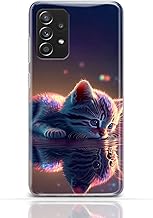 Case for Samsung Galaxy A20e Mobile Phone Case Soft Silicone TPU Soft Case with 3529 Motif Cute Kitten with Reflection in Water