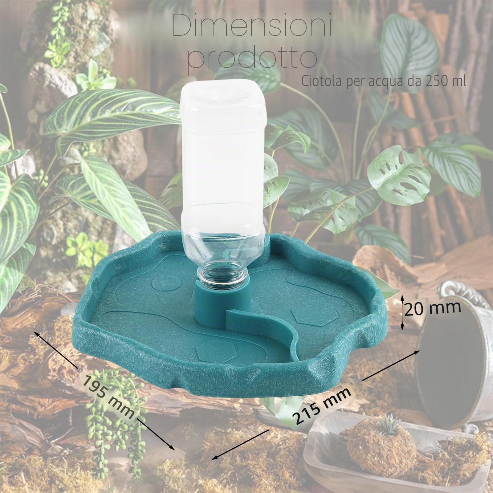Distributore Di Acqua Per Rettili, Ciotola D'acqua Per Tartarughe, Abbeveratoio Per Mangiatoia 2 In 1 Ciotola Di Rettili, Adatta Per L'alimentazione Di Piccoli Rettili Come Tartarughe, Lucertole