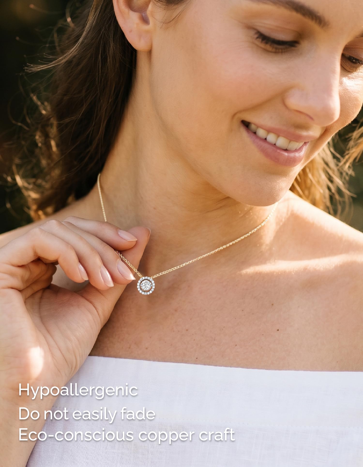 MomentWish Collana Donna Argento 925, Pietra Moissanite 0.5/1 Carato, Ciondolo Halo Danzante, Gioiello Regalo San Valentino per Donna