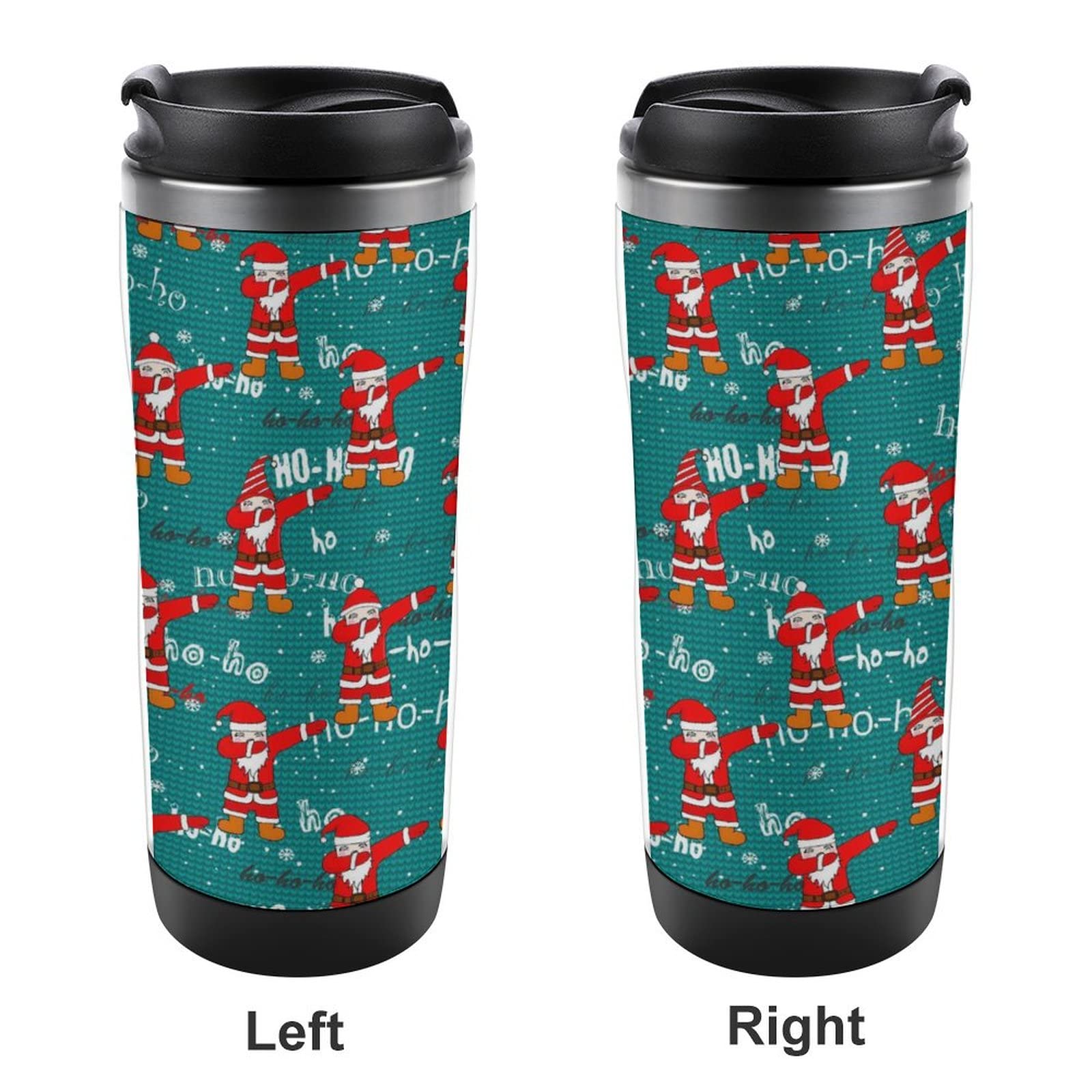 Kerst drinkbeker: roestvrijstalen koffiemok met rietje, geïsoleerde