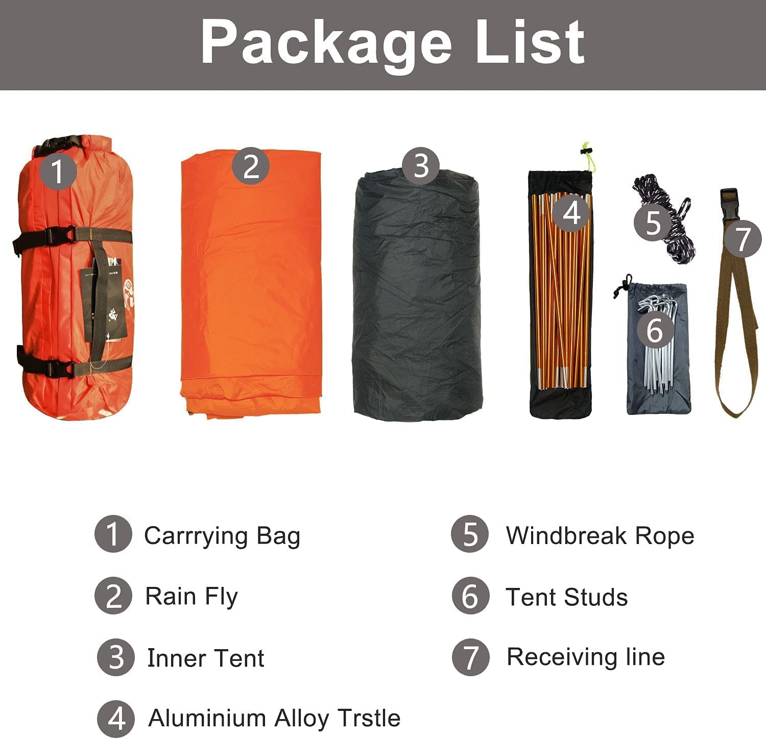 Tenda da trekking leggera antivento per 3-4 stagioni 2 3 persone Tenda familiare 2 ante doppio strato con aste in alluminio per campeggio, famiglia, spiaggia, caccia, escursionismo, viaggio