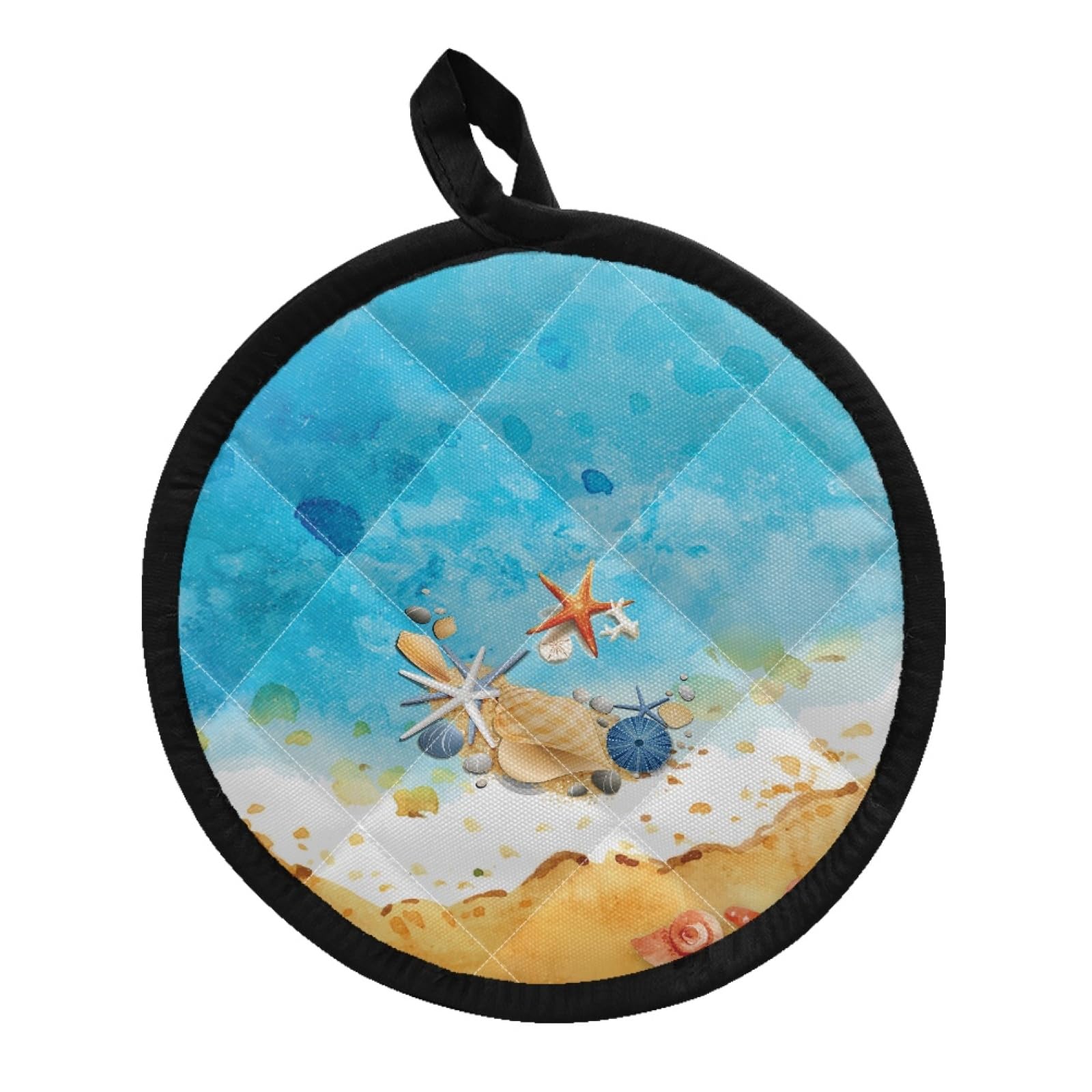 Beach Fishstar Pot Holders for Kitchen Oven Mitts and Potholder One Pieces Heat Resistant Pot Mats Oven Gloves Pot Holder Neoprene Cute Cookie Bag Kitchen Organizer Trivet for Cooking