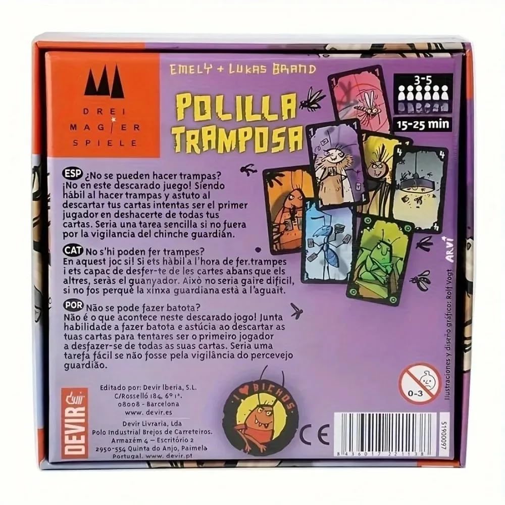 Polilla Tramposa, Juego de Cartas, Juego de Mesa para Niños, Party Game, Juego Rápido para Todas Las Edades y Fiestas - 3
