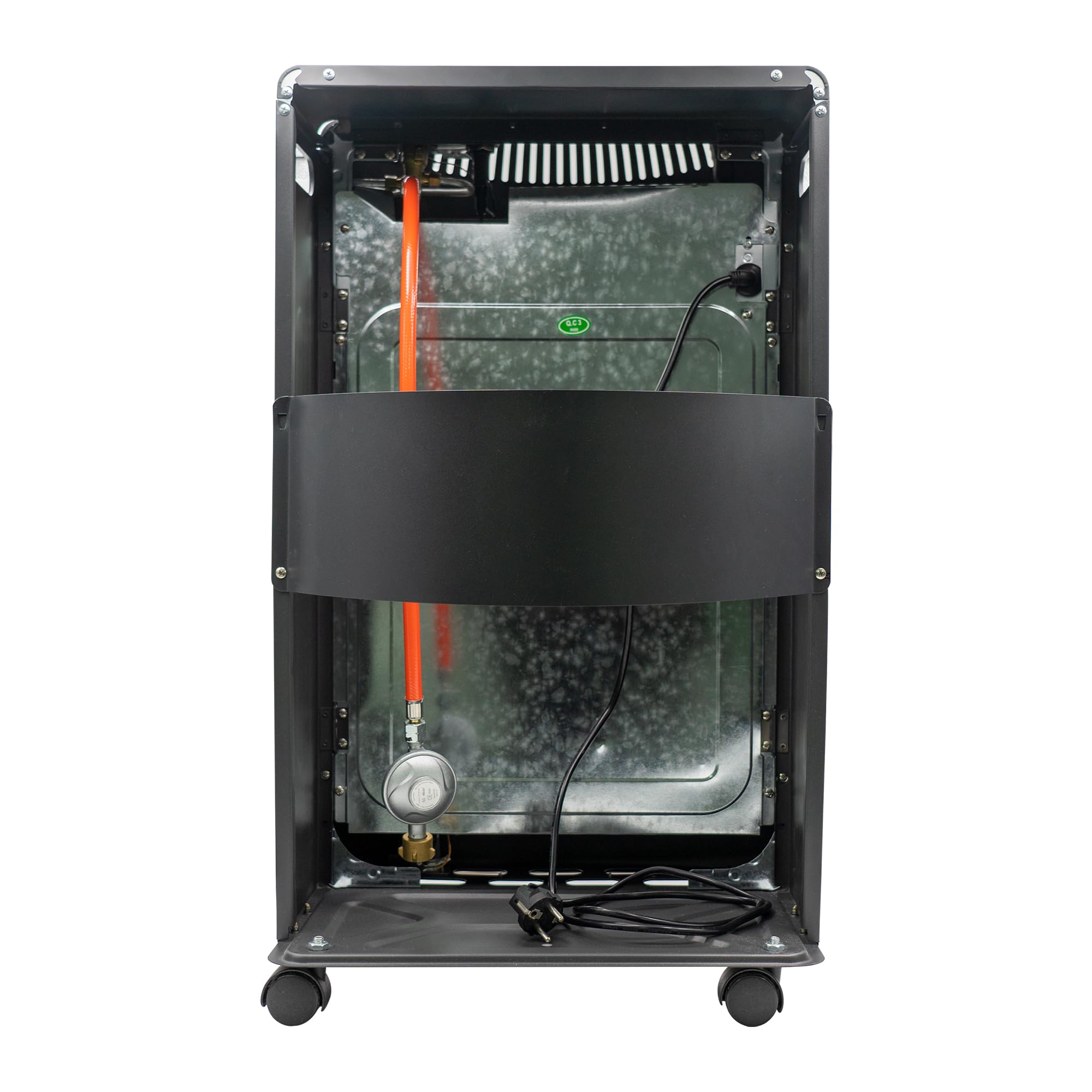 4200 Watt Gasheizung/Stromheizung Hybrid inkl. Gasdruckregler-Set | drinnen & draußen (Gasheizer nur draußen) | Heizstrahler für Butan- und Propangasflaschen bis 11kg | Stromanschluss