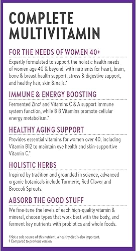 Miniatura 8 de New Chapter Multivitamina de mujeres  apoyo inmunológico cada una de las mujeres diarias de 40 años fermentada con probióticos  vitamina D3  B