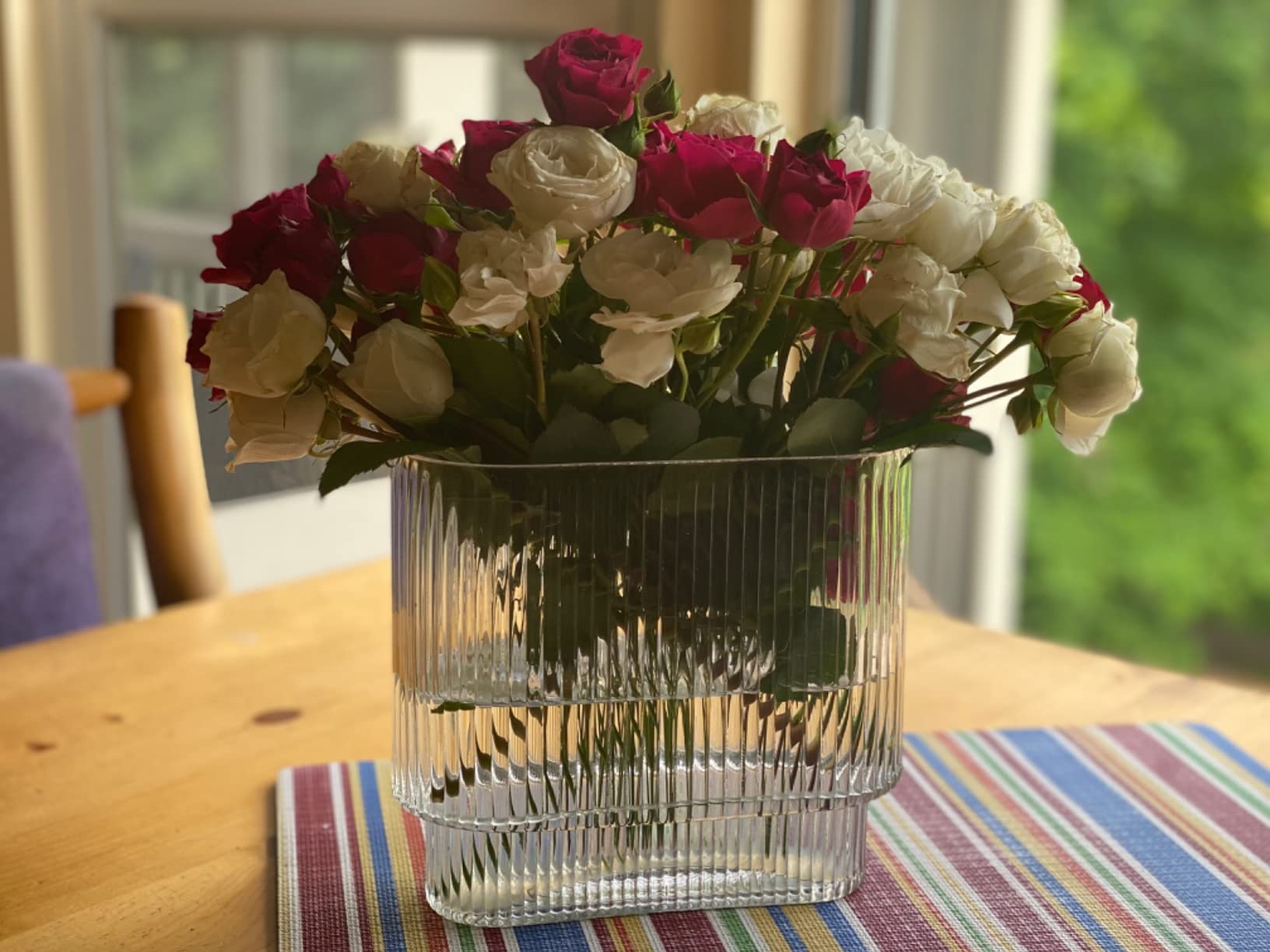 7/mo Finance Ribbed Glass Vases for Flowers Glass Flower Vases