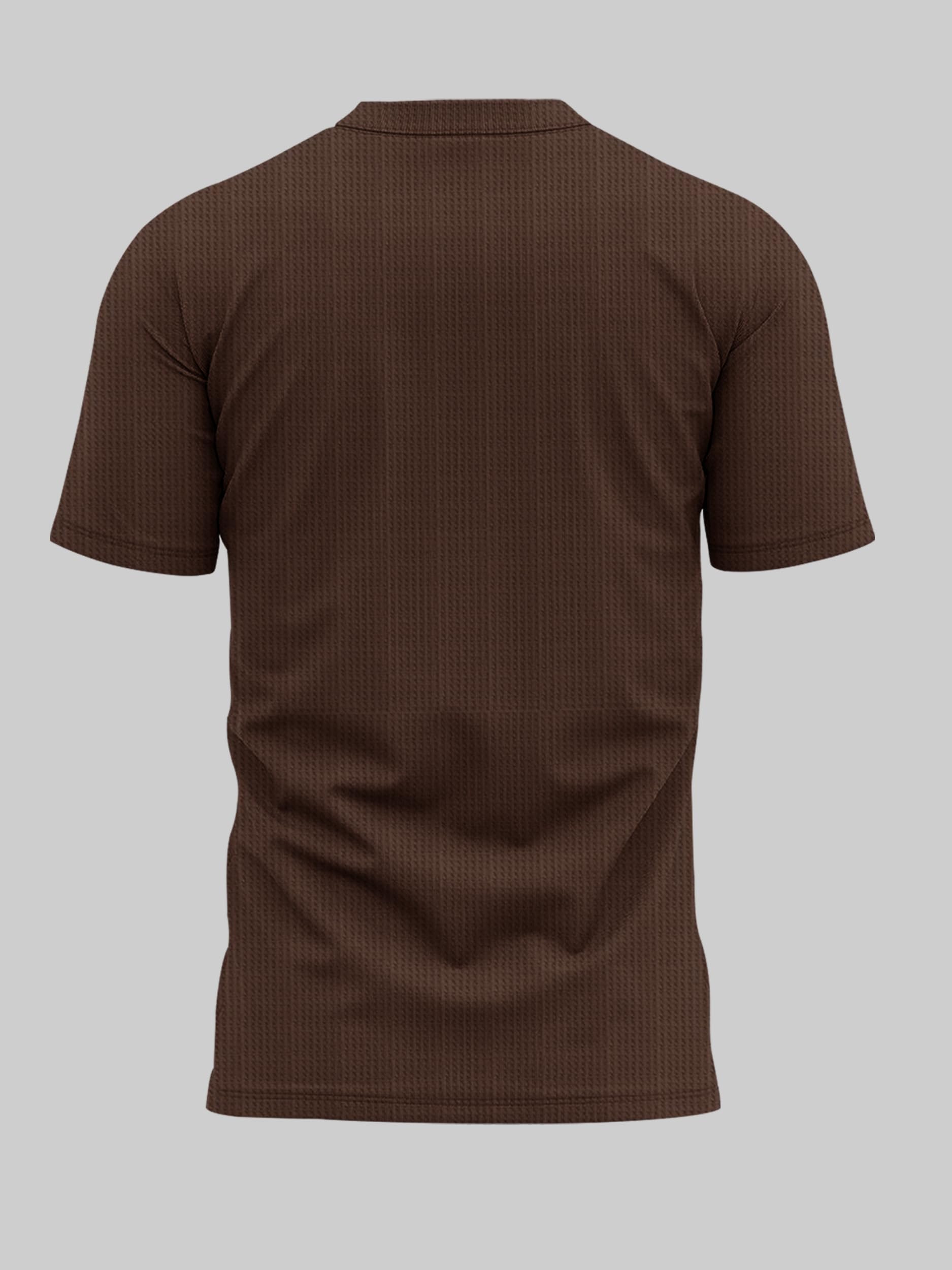 Noble Monk Camiseta de cuello de banda de ajuste regular para hombre, media manga, camiseta casual
