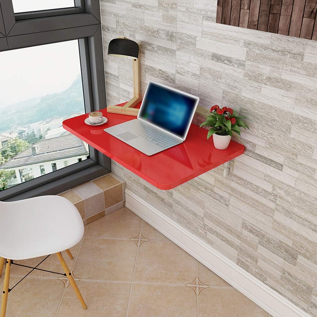 LUNEZY Home Office Wall-Mounted Folding Computer Desk Table,Kindergarten Children Table,Workbench,Dining Table,Writing Desk,Dressing Table,4 Colors,50-120cm,for Space Saving (Pink,110x30c