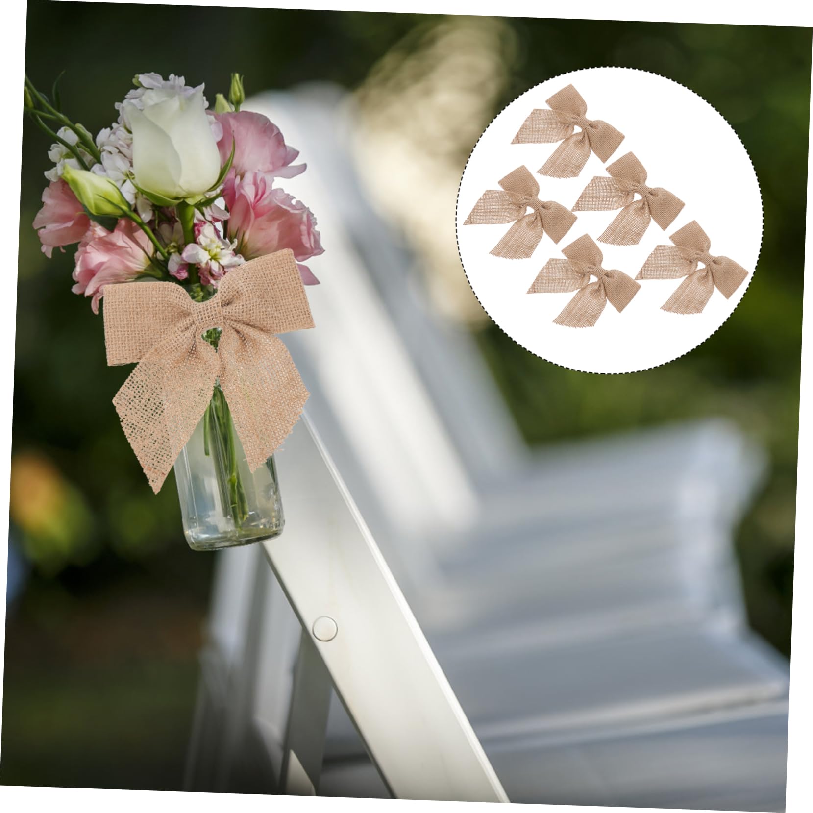 LABRIMP 30stücke Handgefertigte Jute Schleifen Für Weihnachts Und Hochzeitsdekoration Stilvolle Bow-Dekorationen Aus Naturmaterialien Für Festliche Anlässe