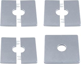 Roseta para Mezclador de Ducha 22mm, Tapa para Tubería de Radiador Cuadrada, Placa de Pared Autoadhesiva para Agujeros en Pared, Acabado Cromado Plateado, Lote de 4 Piezas para Grifo