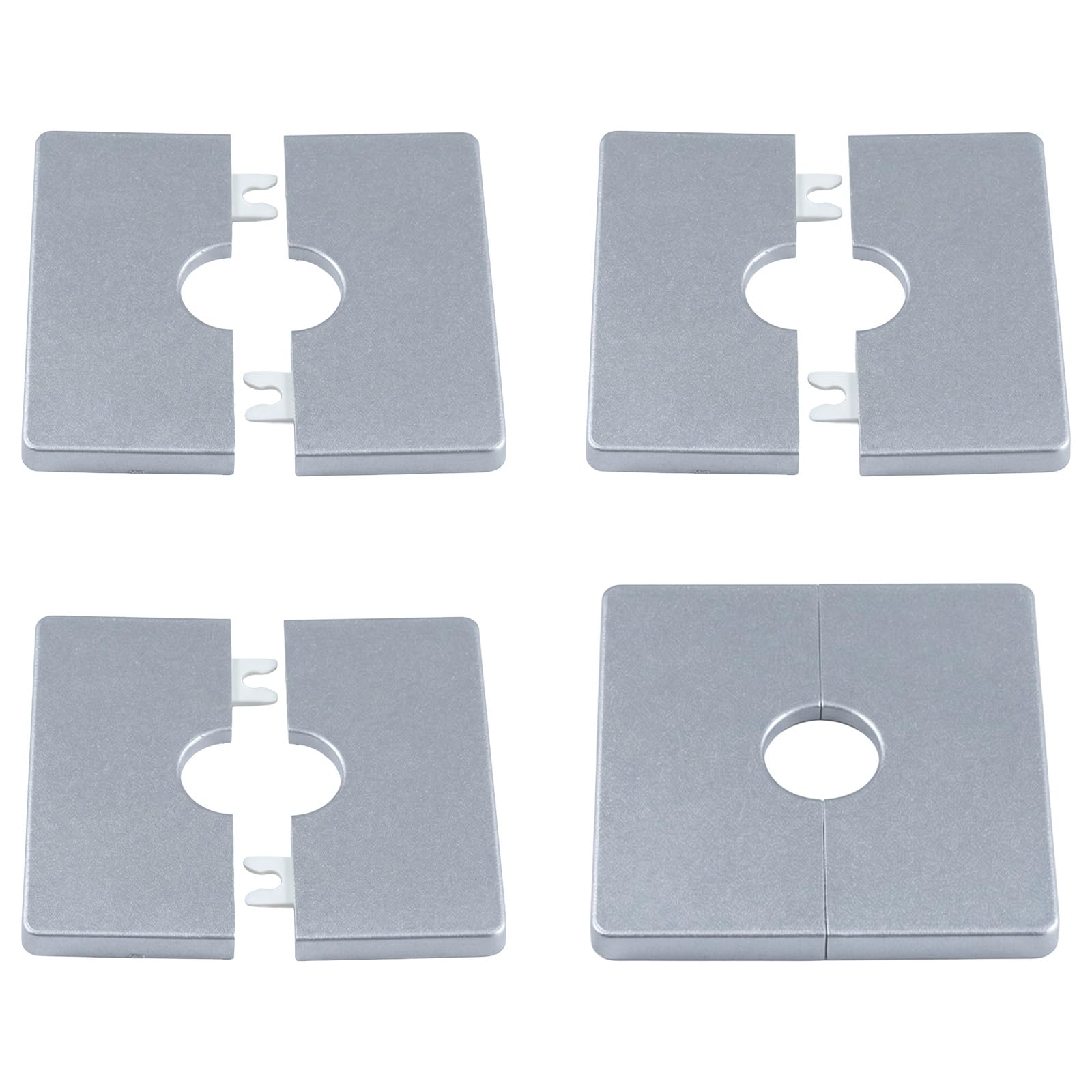 Roseta para Mezclador de Ducha 22mm, Tapa para Tubería de Radiador Cuadrada, Placa de Pared Autoadhesiva para Agujeros en Pared, Acabado Cromado Plateado, Lote de 4 Piezas para Grifo