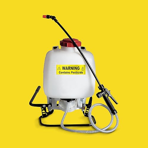 Miniatura 5 de Pegatina de pesticida  Señalización de advertencia de insecticida para bomba y rociadores de jardín resistente a la intemperie y a la decoloración,