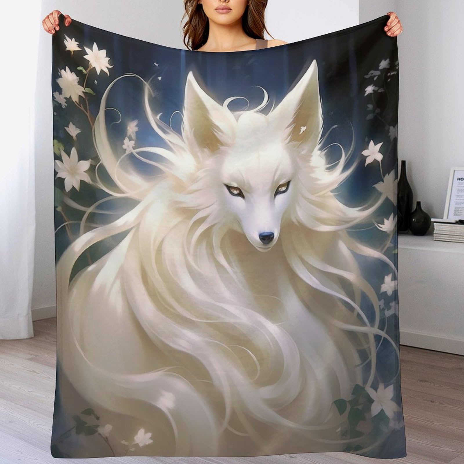 Manta de franela de zorro de 150x200 cm mullida para cama o sofá
