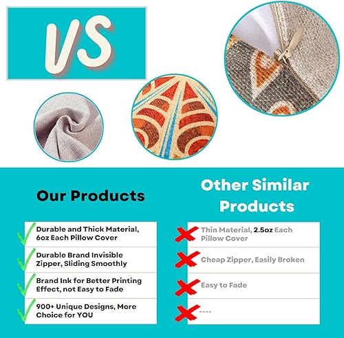 Miniatura 6 de TRENDIN Funda de almohada de caballito de mar de 18 x 18 pulgadas para sofá, decoración costera, funda de cojín cuadrada de lino para decoración del