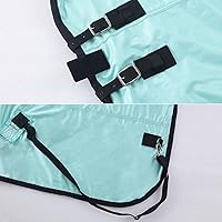 Vista 5 de Sábana de mosca de caballo, cuello estándar, cómoda sábana de malla para caballos, hojas de verano equinas con protección UV, color verde, 63