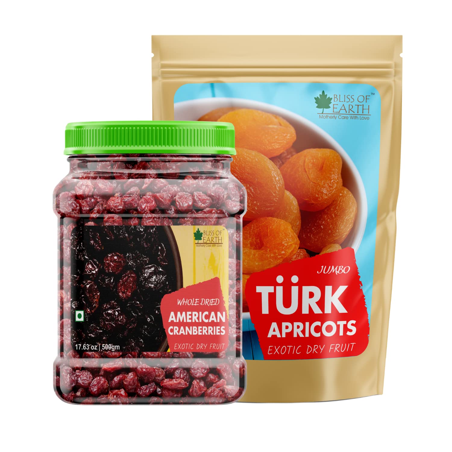 Bliss of Earth 500gm Whole Dried American Cranberries+500gm Jumbo Turkish Apricots Exotic Dry Fruit Vitamins E, K & C Rich (B09NQ1BJYJ) Amazon Price History, Amazon Price Tracker