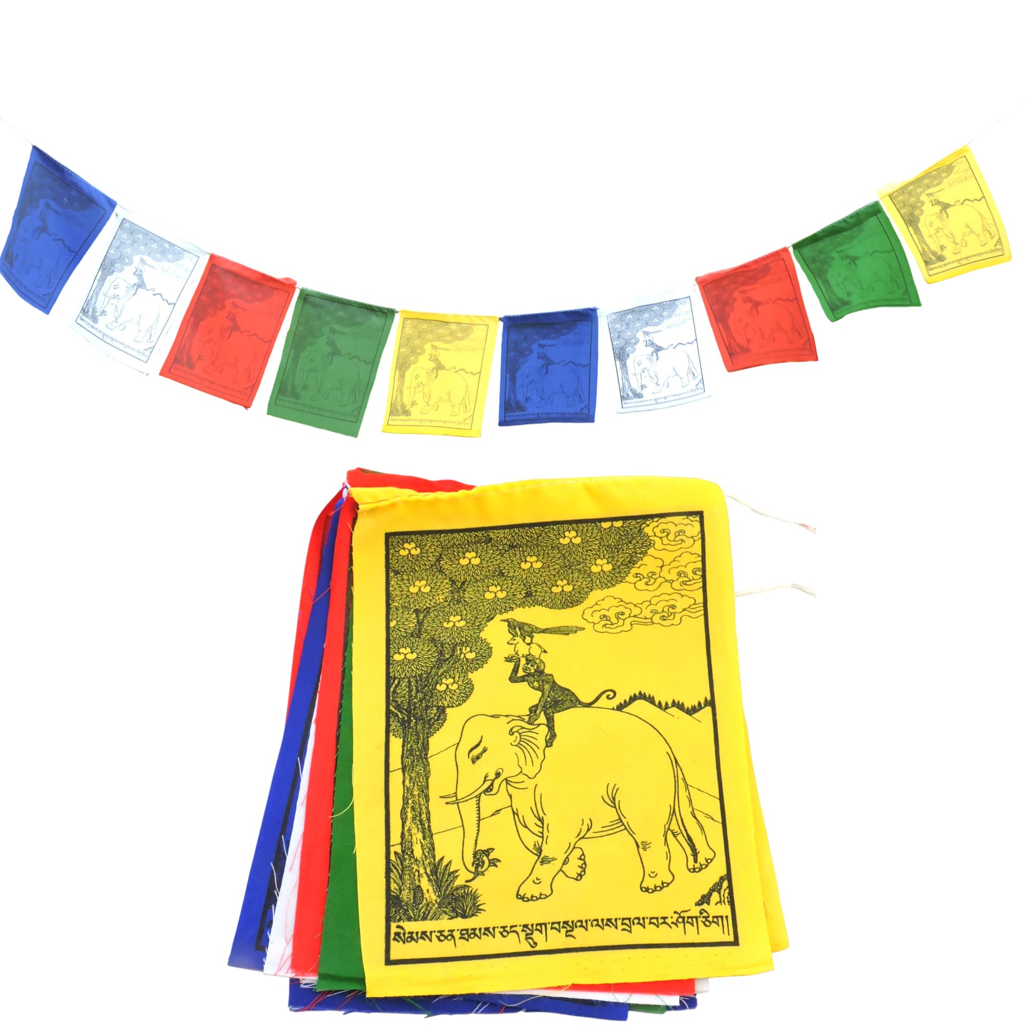 Hands Of Tibet THE FOUR PEACEFUL FRIENDS PRAYER FLAGS