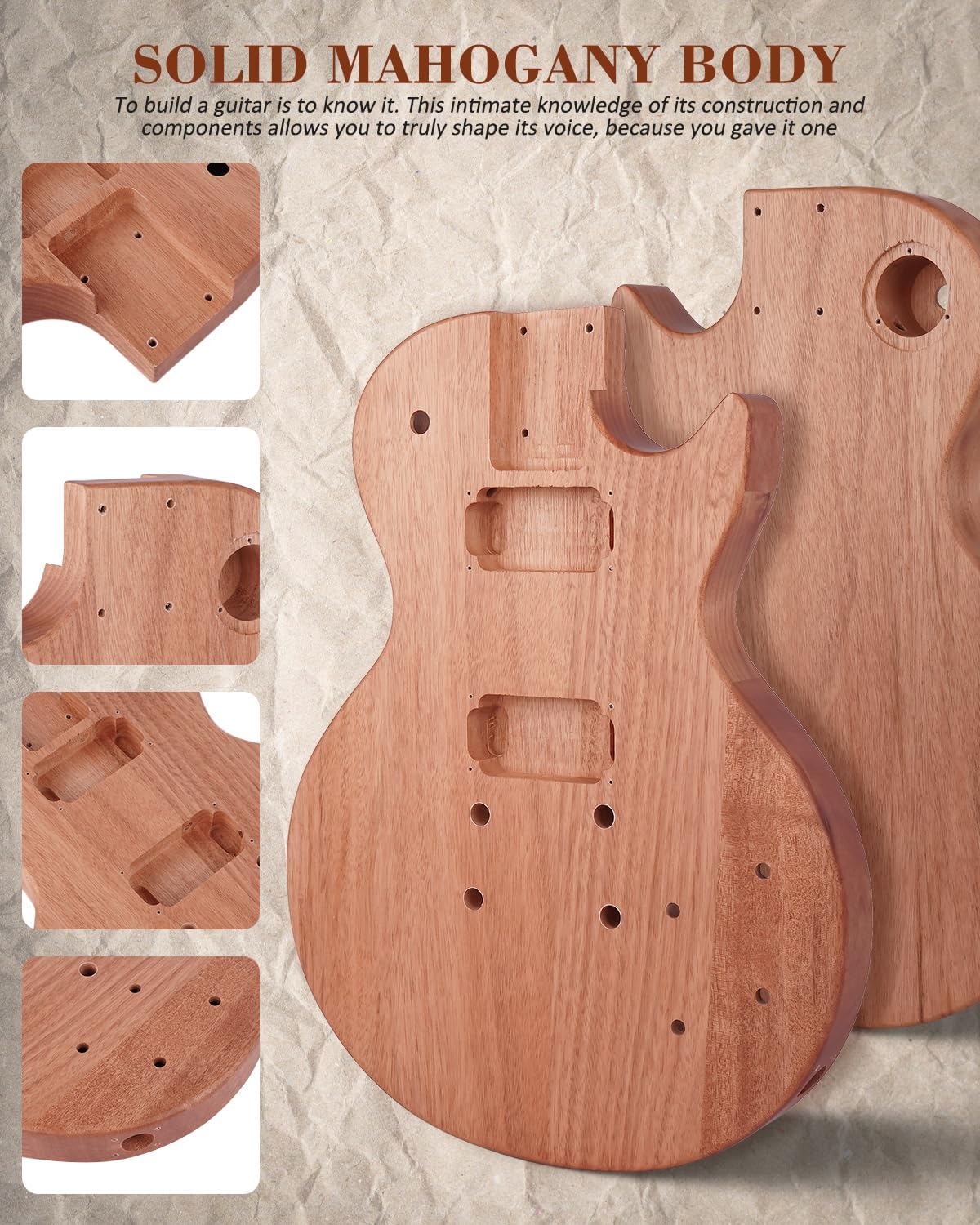 Mahogany body with installed HH pickups and pre-varnished finish