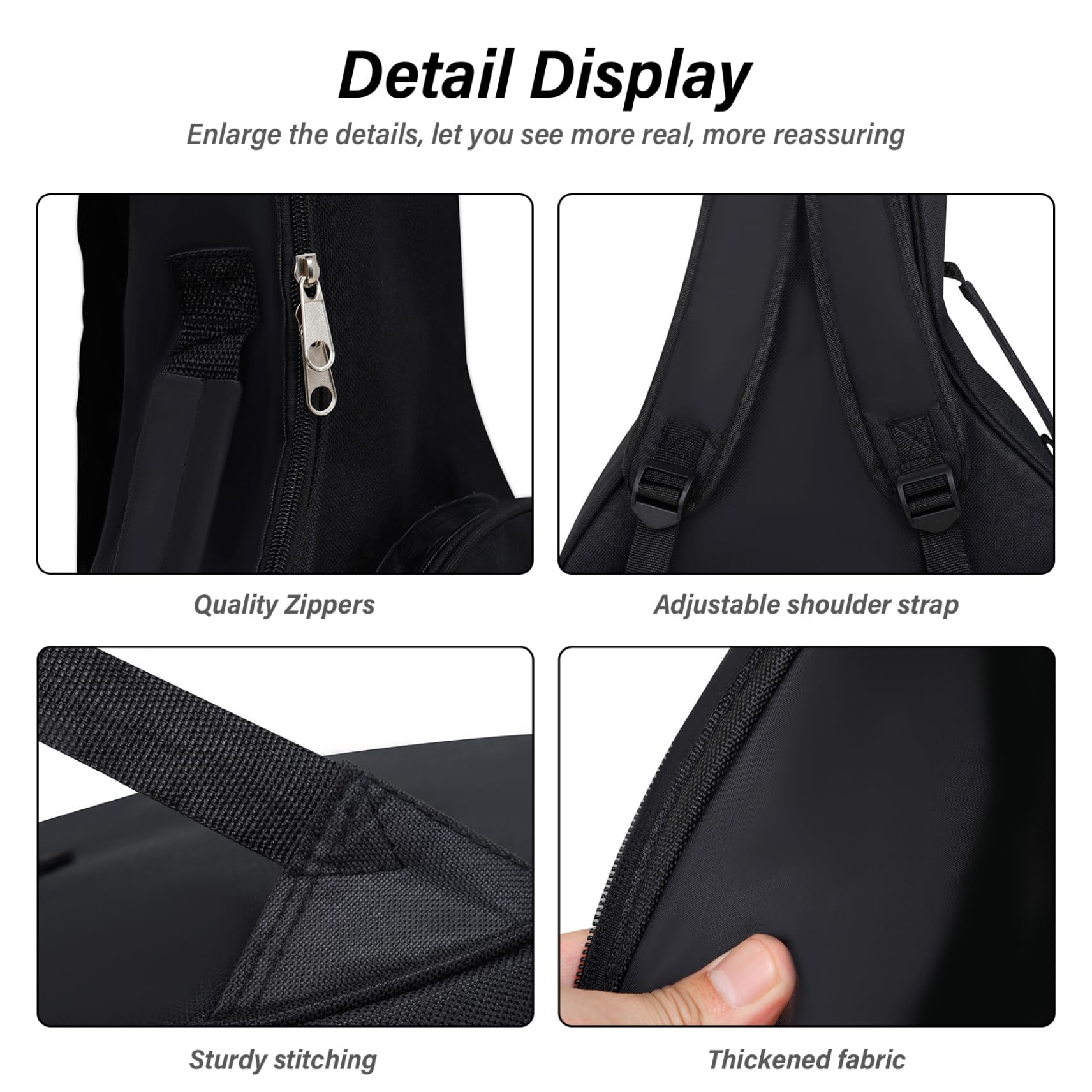 Estuche para Banjo 14x3.5x39 Tela Oxford impermeable Bolsa para banjo de 5 cuerdas con asas y correas para los hombros Cierre de cremallera Estuche negro para INSTRUMENTOS MUSICALES más eficientes-