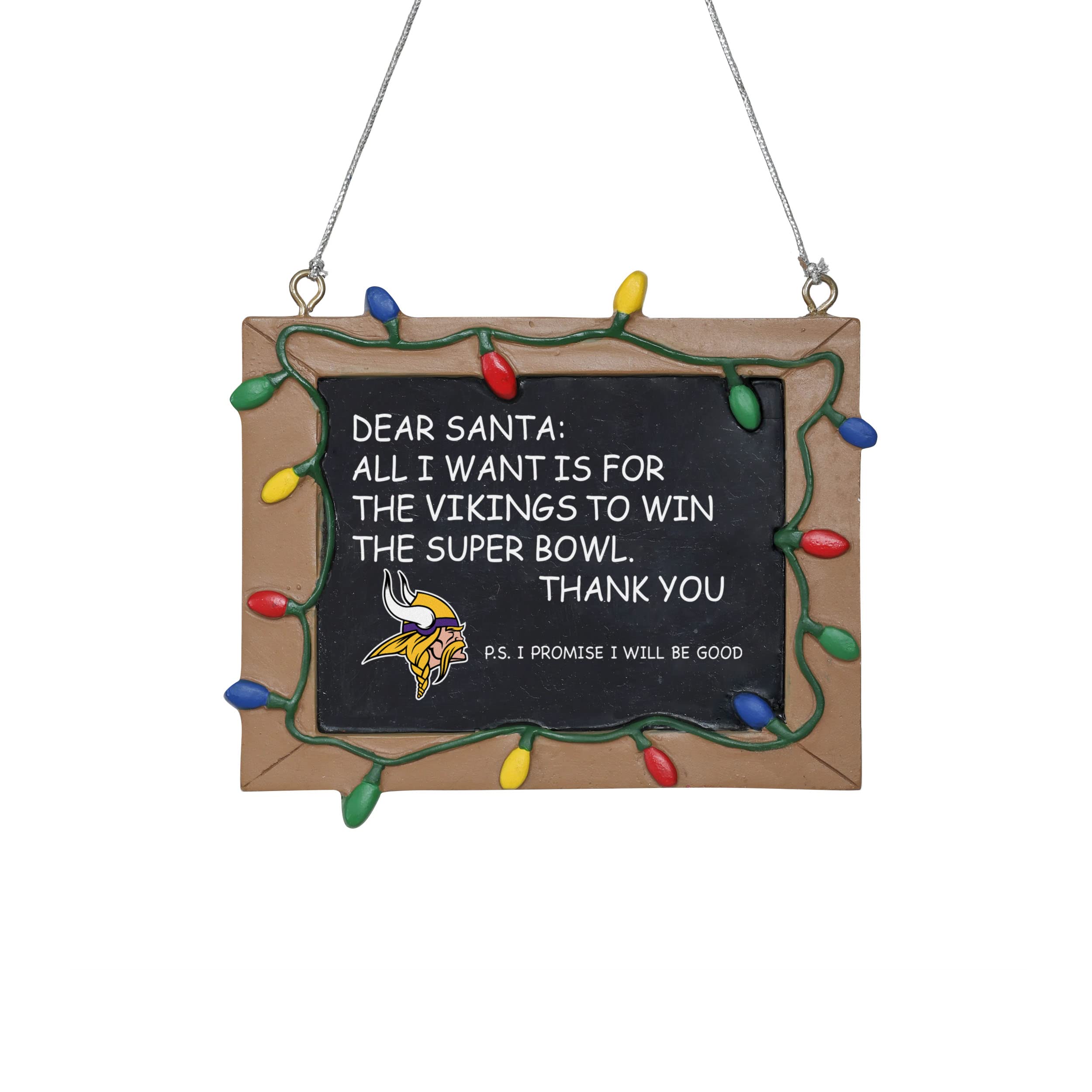 FOCO Minnesota Vikings Resin Chalkboard Sign Ornament