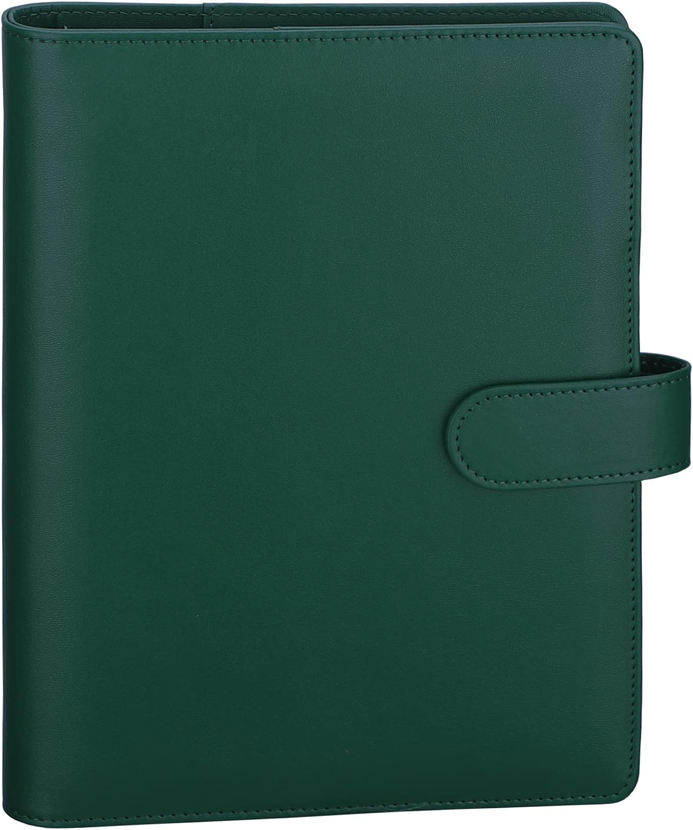 Antner A5 Notebook Photocard Binder 6 Ring Planner Binder for A5 Refill Paper, PU Leather Refillable A5 Budget Binder Loose Leaf Organizer Binder Cover with Magnetic Buckle for Budgeting, Dark Green