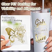 Vista 4 de WRAPXPERPT - Vinilo permanente dorado brillante, rollo de vinilo adhesivo permanente brillante de 12 pulgadas x 10 pies con respaldo de PET