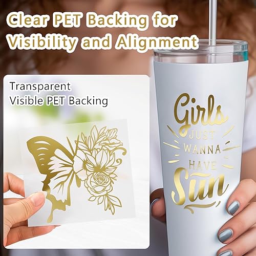 Miniatura 4 de WRAPXPERPT - Vinilo permanente dorado brillante, rollo de vinilo adhesivo permanente brillante de 12 pulgadas x 10 pies con respaldo de PET