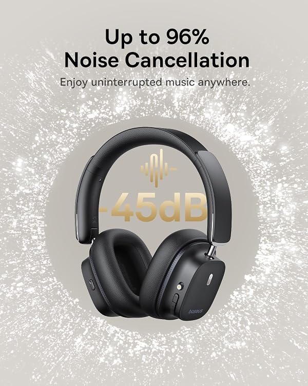 Baseus Bowie 30 Max Active Noise Cancelling Headphones, Head Tracking Spatial Audio, LDAC Hi-Res Wireless Sound, 65H Playtime, Comfort Fit, Clear Calls, App Control, Bluetooth 5.4 Headphones Over Ear by Baseus - Image 4