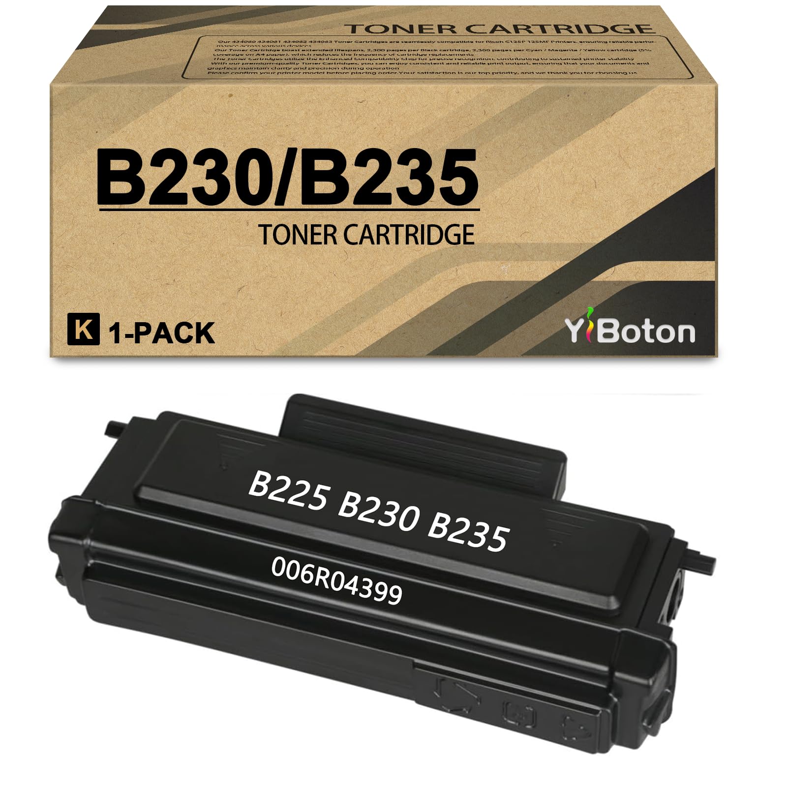 B230 B225 B235 Black Toner Cartridge with New Chip,High Capacity Replacement for Xerox 006R04400 006R04401 Black Toner Cartridge for Xerox B230 B225 B235 Printers (1-Pack)