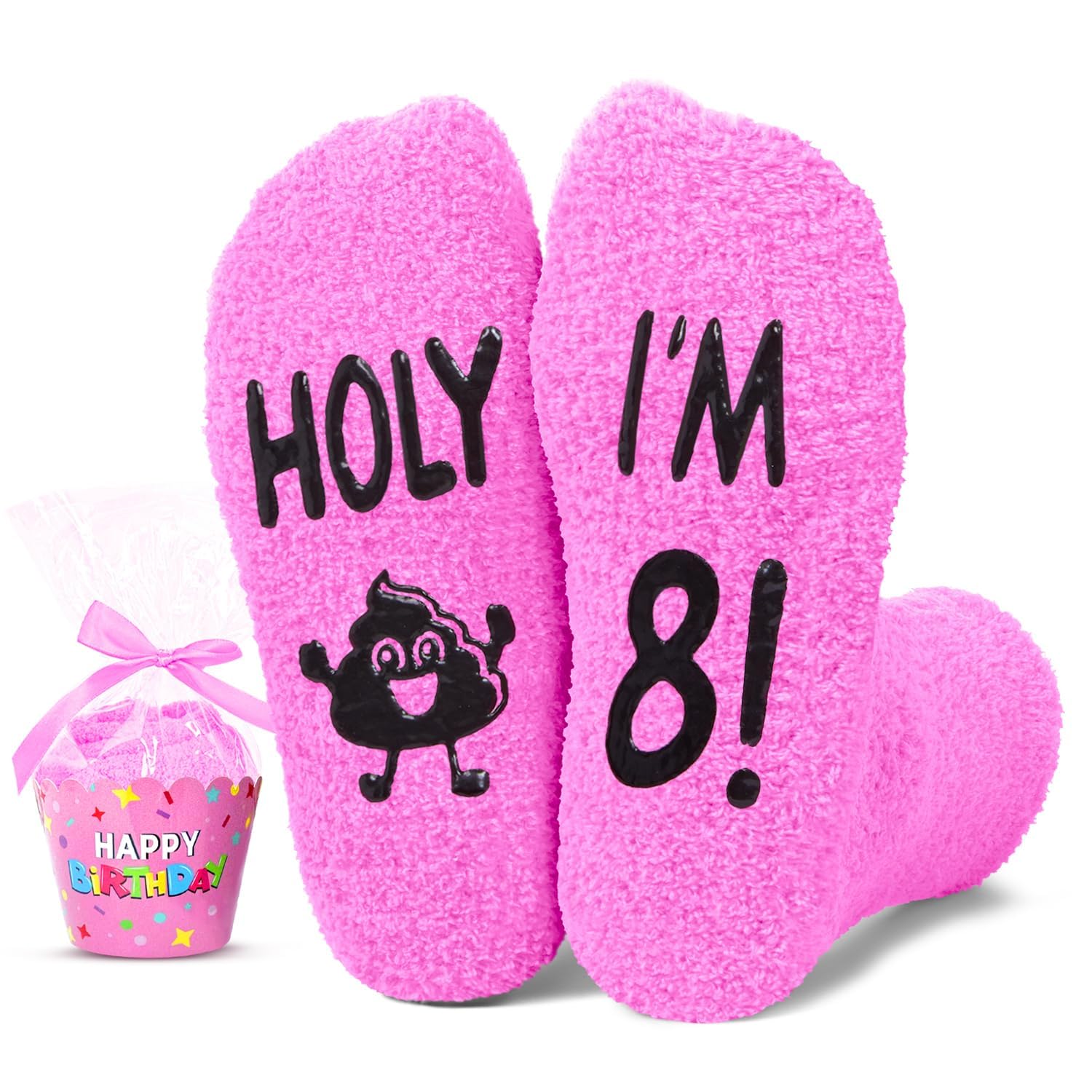 HAPPYPOP Birthday Gifts for Girls - Fuzzy Socks for Kids Age 6-12, Birthday Gift Ideas for Girls 6-12 Years Old