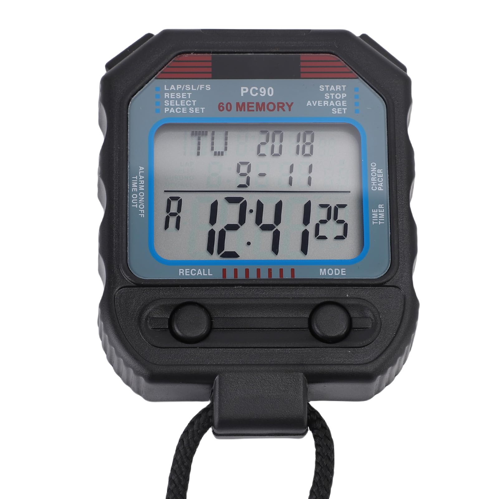 CHICIRIS Cronometro Timer, Timer Sportivo Digitale Multifunzione con 2 Allarmi, Ampio Display, Formato 12/24 Ore, Calendario, Conto Alla Rovescia Fino a 9 Ore 59 Minuti 59 Secondi, per