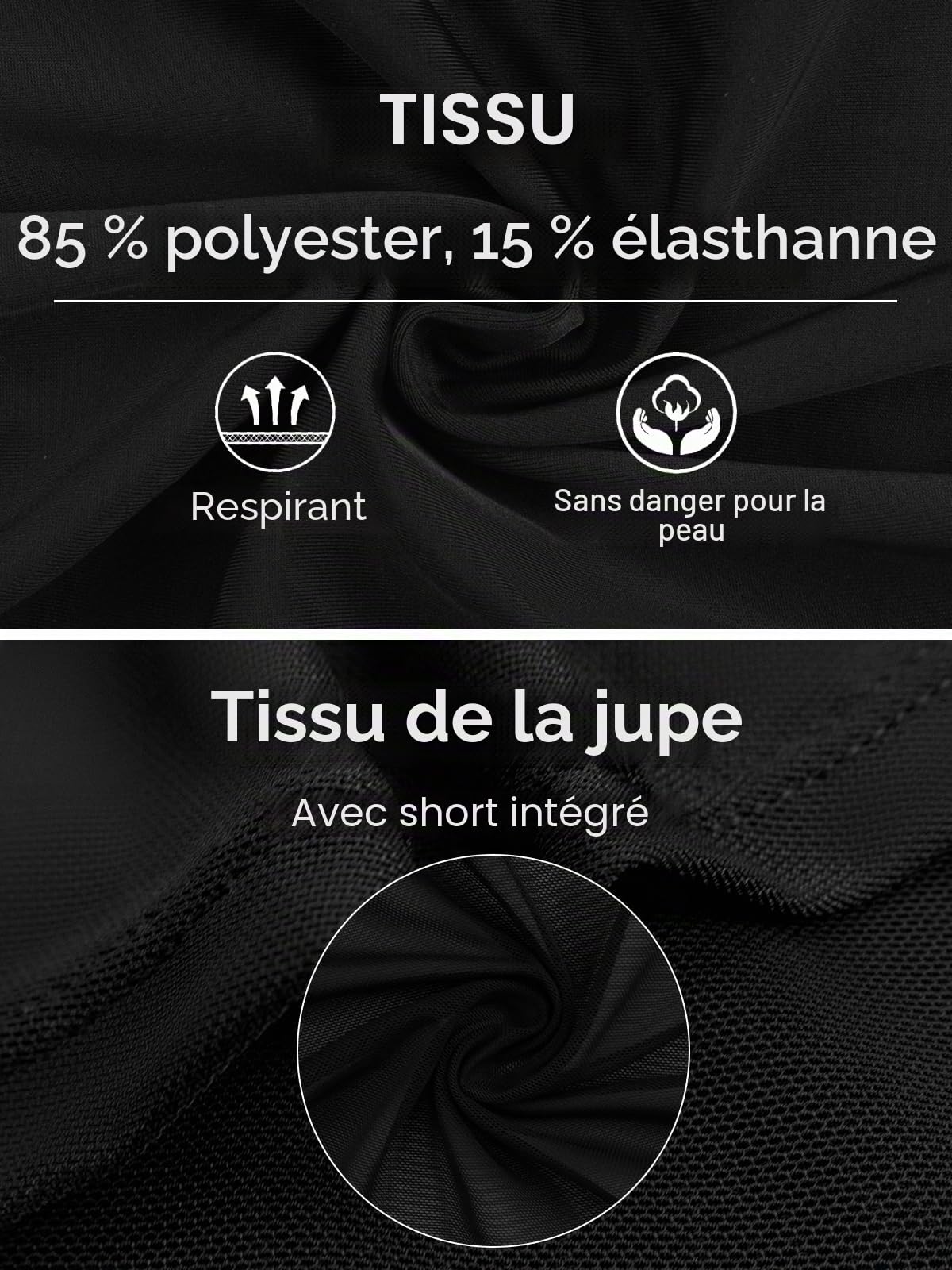 SHEKINI Maillot de Bain Une Pièce pour Femme Dos Nu Contrôle du Ventre Jupe de Bain Jolie Robe de Bain avec Ourlet à Volants