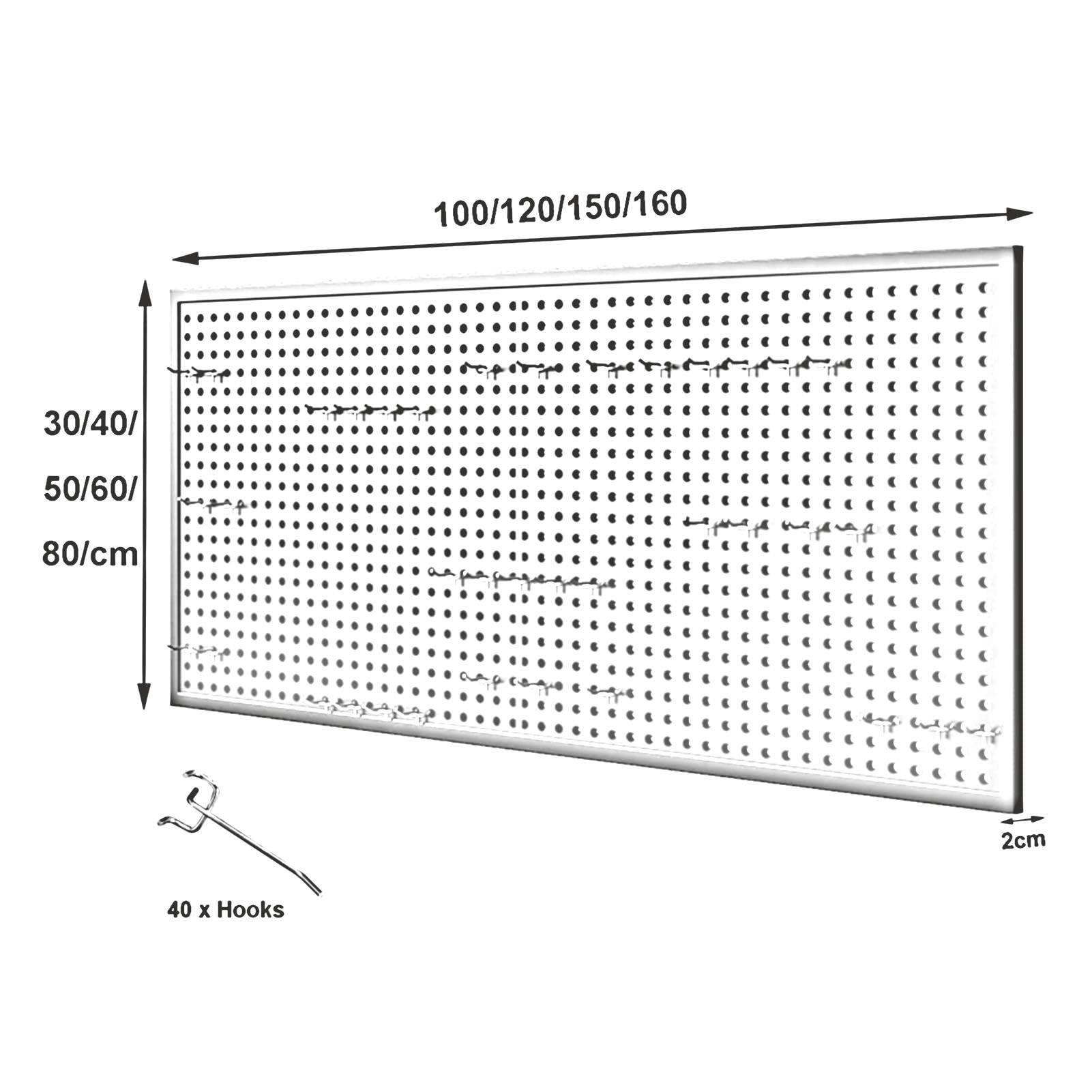 Pannello Forato da Parete Organizer con 40 Ganci