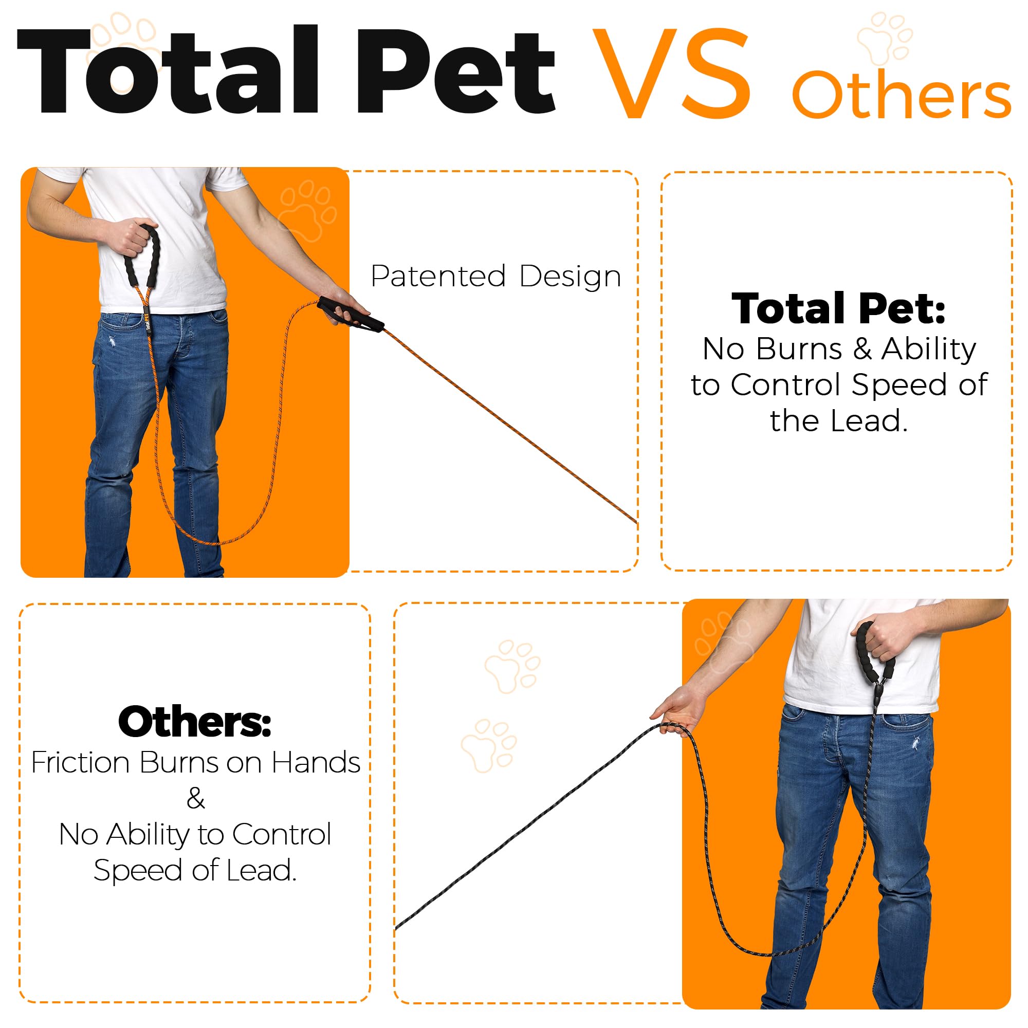 Total Pet Rope Training Lead for Dogs - Long Line Dog Lead for Training Recall & Commands at Distance W/Control Handle (15m) - Image 2