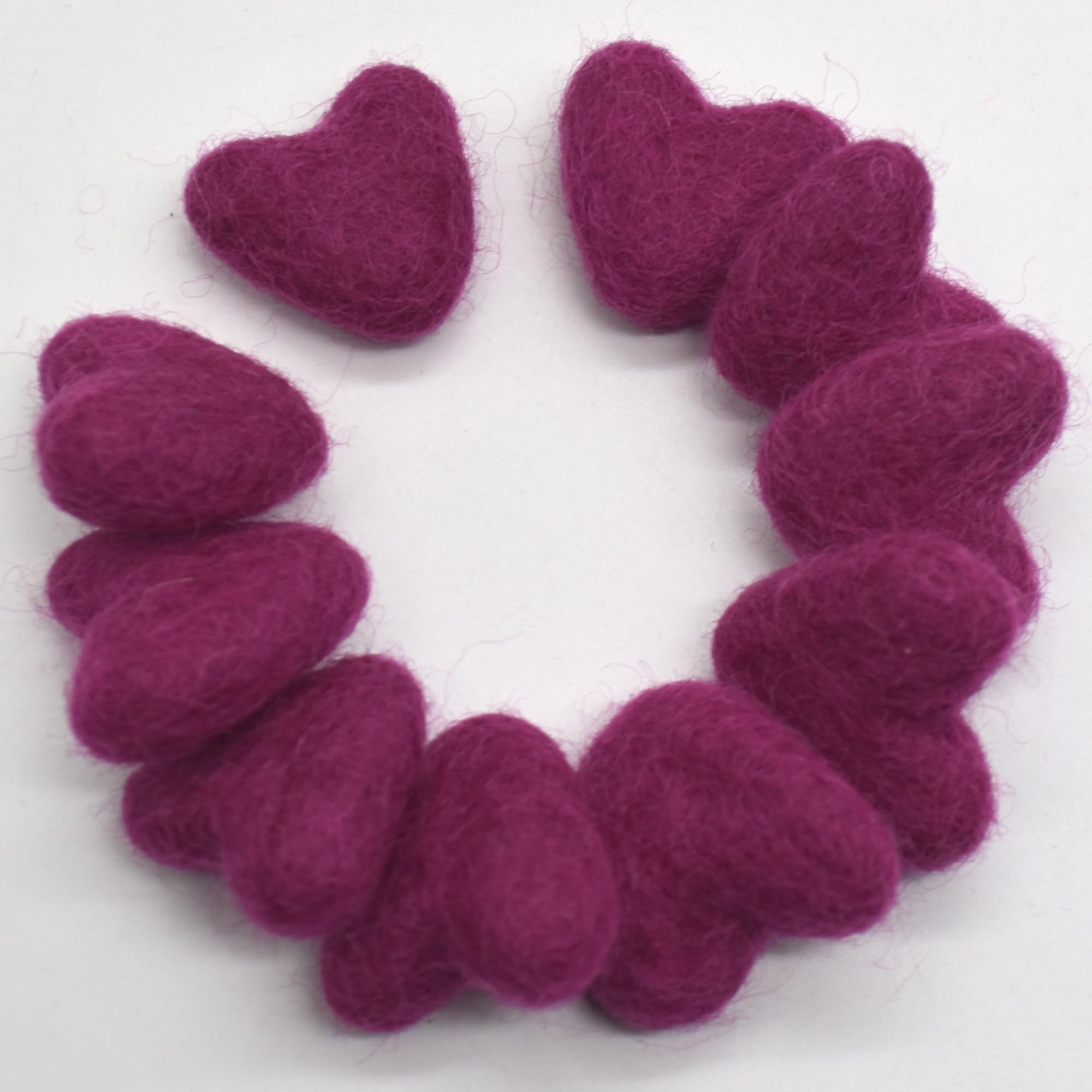 Oriental Direct Azalea Pink 100% Wool Felt Hearts - 3Cm - 10 Felt Hearts