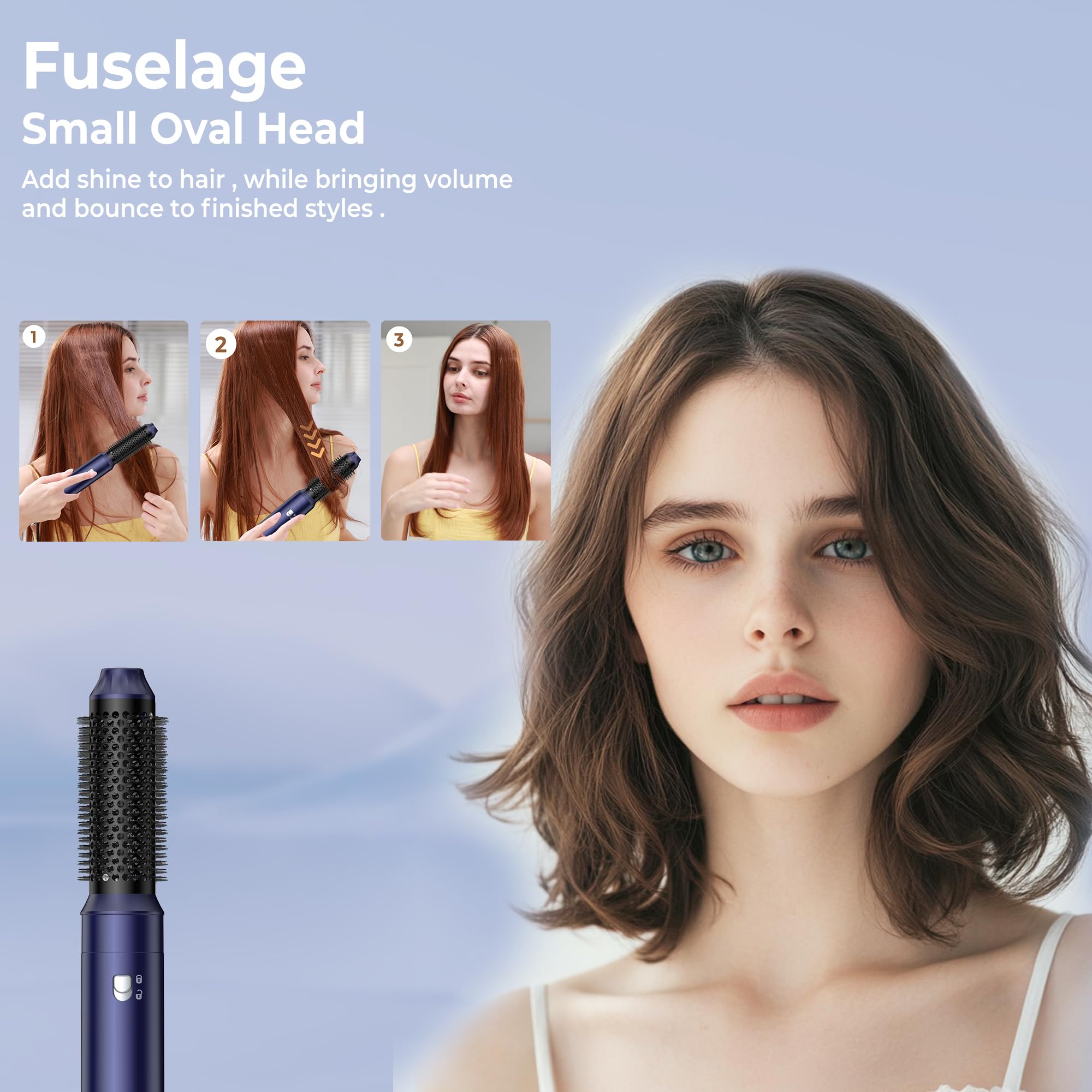 Pro Airstyler 6 in 1 Styler, Phon Spazzola con 2 Rulli Riscalda-Aria da 32mm e Tecnologia Ioni | 1000W per Asciugare, Lisciare, Dare Volume e Creare Ricci per Tutti i Tipi di Capelli