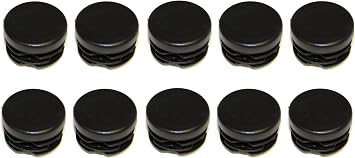 10 Pack 1" Round Tubing Plastic Hole Plug End Cap, 1 inch OD Tube Pipe Cover Plug, Heavy Duty Plastic Plug Cap Insert, Durable Chair Glide