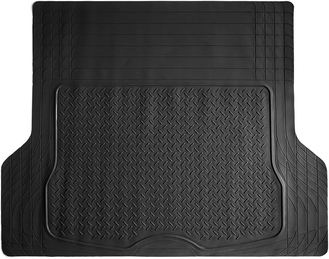 COPAP Heavy Duty HD Rubber Cargo Liner Floor Mat Weathershield Trim-to-Fit All Season Protection for Cars, SUVs, Vans, Truck (Black)
